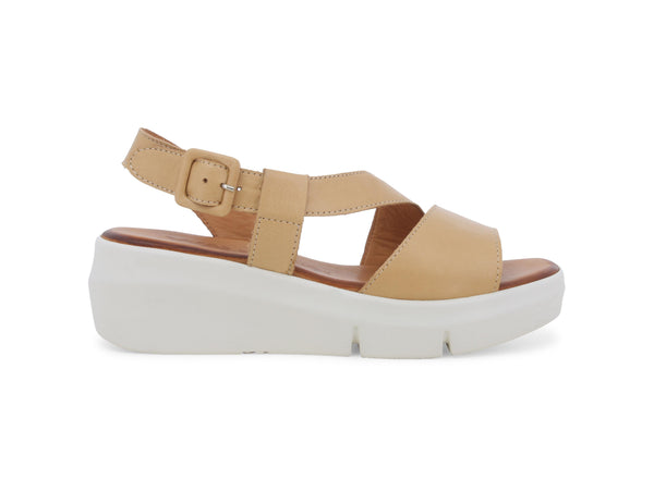 Melluso Sandali Comfort Estivi con Zeppa Comoda Tomaia Pelle Beige R80424Z-245427